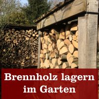 Brennholz lagern im Garten