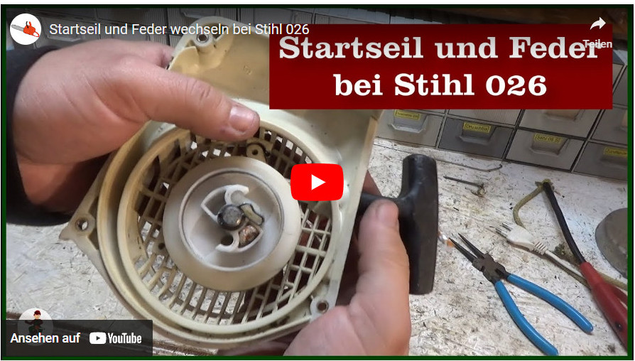 Videoanleitung Startseil Stihl 026